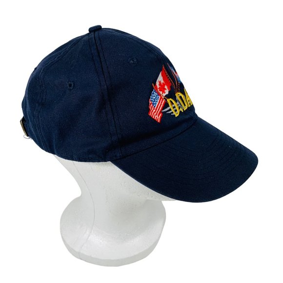 VTG AMCAP Mens D Day Flags of Allies Baseball Cap Hat  WW2 Black Vet Embroidered - Picture 6 of 11